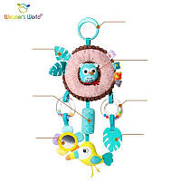 Брязкальце C 75376  "Сова", пискавка, мелодія вітру, шелесткі елементи, дзеркало, кільце для підвішування, в пакеті