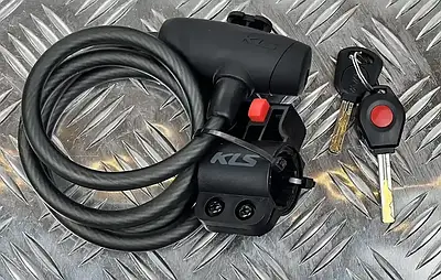 Замок на велосипед велозамок KLS Coil тросиковий 10x1500 мм чорний