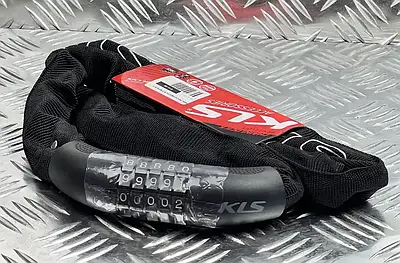 Замок на велосипед велозамок KLS Chainlock 6 ланцюговий кодовий 6x1000 мм чорний