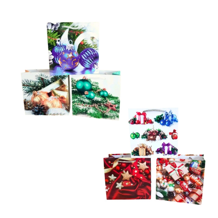 Пакет подарунковий №11 паперовий 16х16х7 см (12шт), фото 1