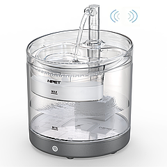 Фонтан для собак NPET WF220-ТМ 1,5 л з акумулятором та датчиком руху, Прозорий