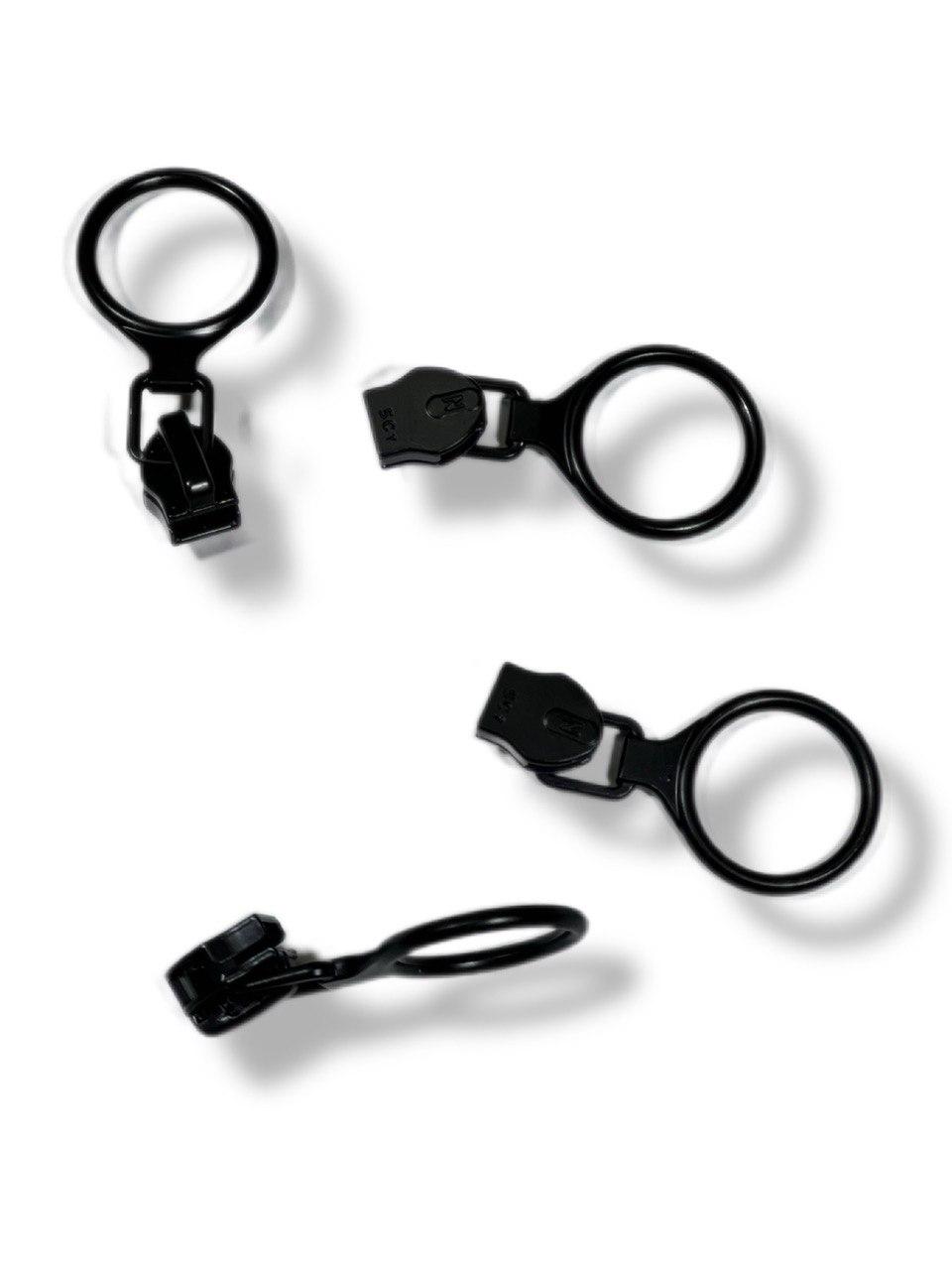 Реверсний бігунок 7, з кільцем, матовий чорний, фото 1