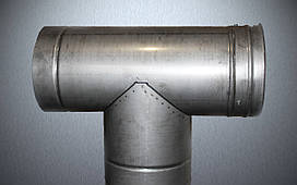 Трійник з н/ж сталі з конденсатовідведенням 90°, 0,5 мм, ф 200