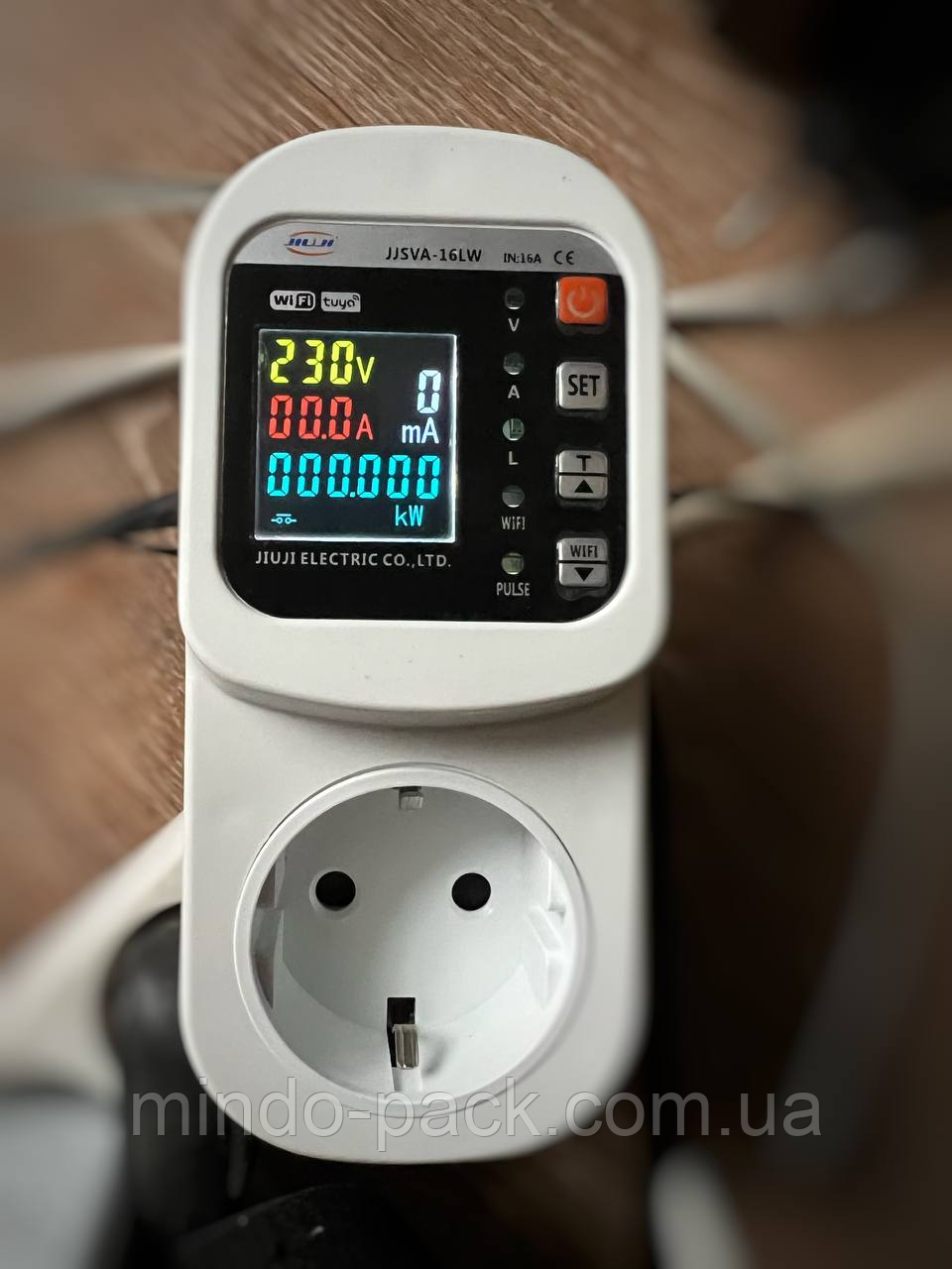 WiFi реле напруги розеточне з регульованою напругою та струмом JJSVA–16LW, фото 1