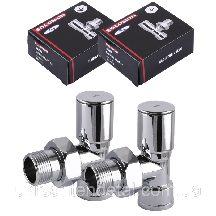 Кран кутовий для підключення рушникосушки чи радіатора Solomon (Чехія), фото 1