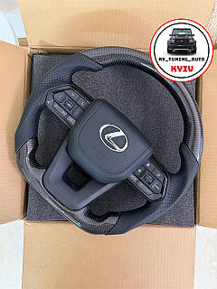Анатомический руль для Lexus LX470, GX470. Карбон. Подушка из кожи. В сборе.
