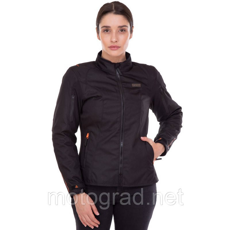 Жіноча мотокуртка текстиль чорна mod: JK Nerve ткань 600D Oxford M, фото 1