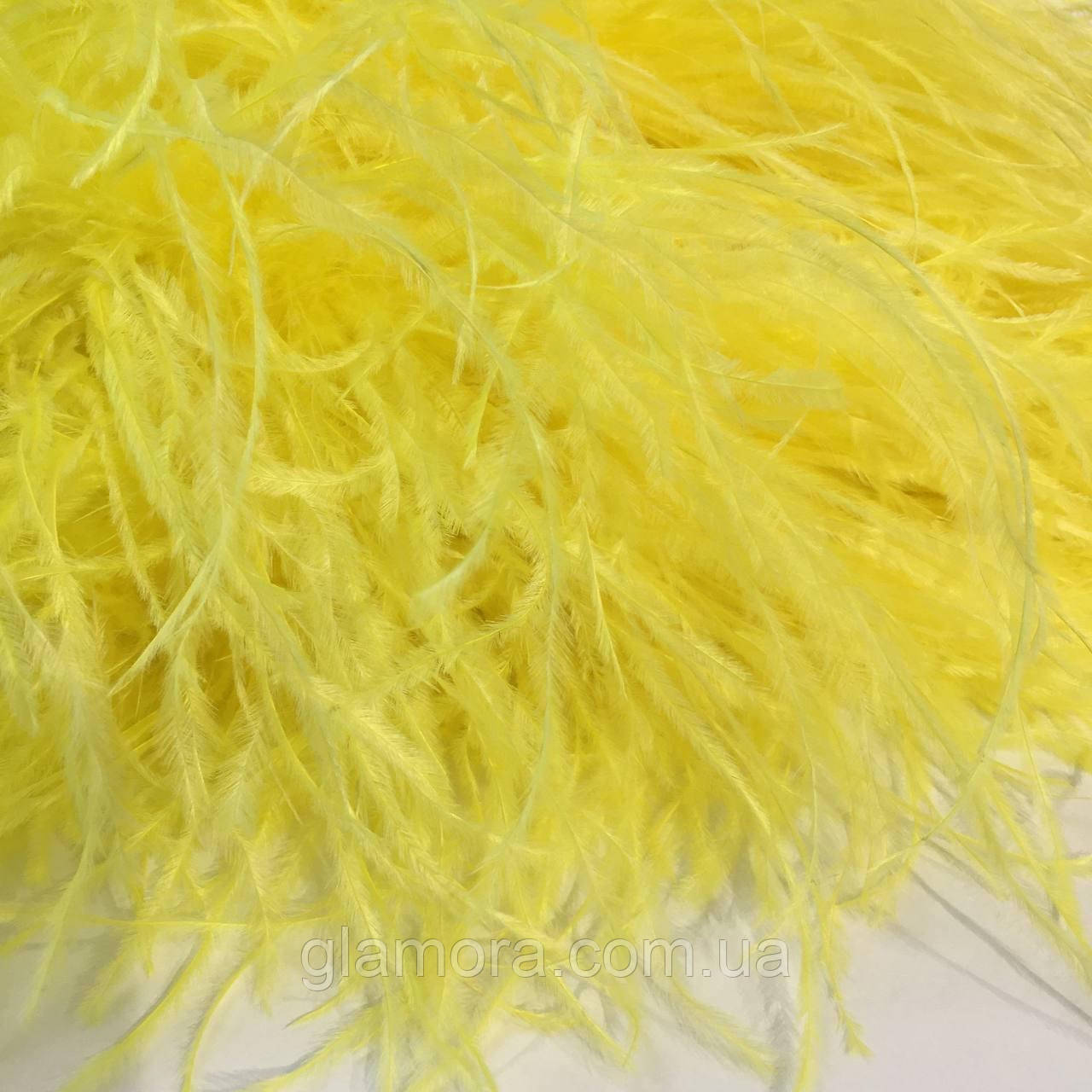 Боа одношарове страусове, довжина 1,8 м, колір Yellow, фото 1