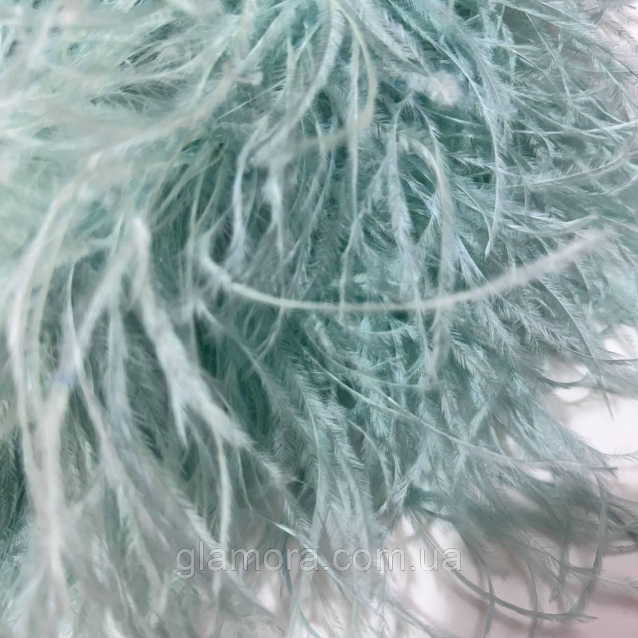 Боа страусові п'ятишарові, довжина 1,8 м, колір Pale Blue, фото 1