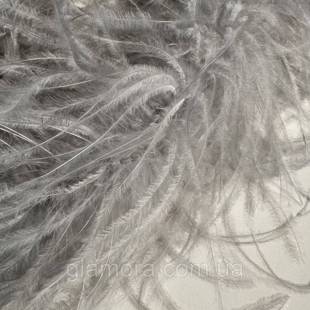Боа страуса п'ятишарове, довжина 1,8 м, колір Silver, фото 1