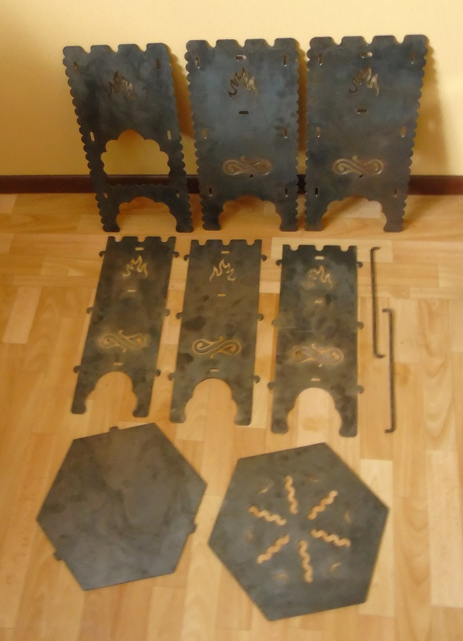 Раскладной НЕ окрашенный мангал-печь 3в1 "Гюльчатай",2мм + комплект шампуров 6шт., с чехлом - фото 10 - id-p493112001