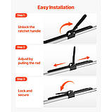 Vevor 310062 2 x Регульована вантажна планка з храповим механізмом 2261-2641 мм, Сталевий стабілізатор навантаження з нековзними, фото 5