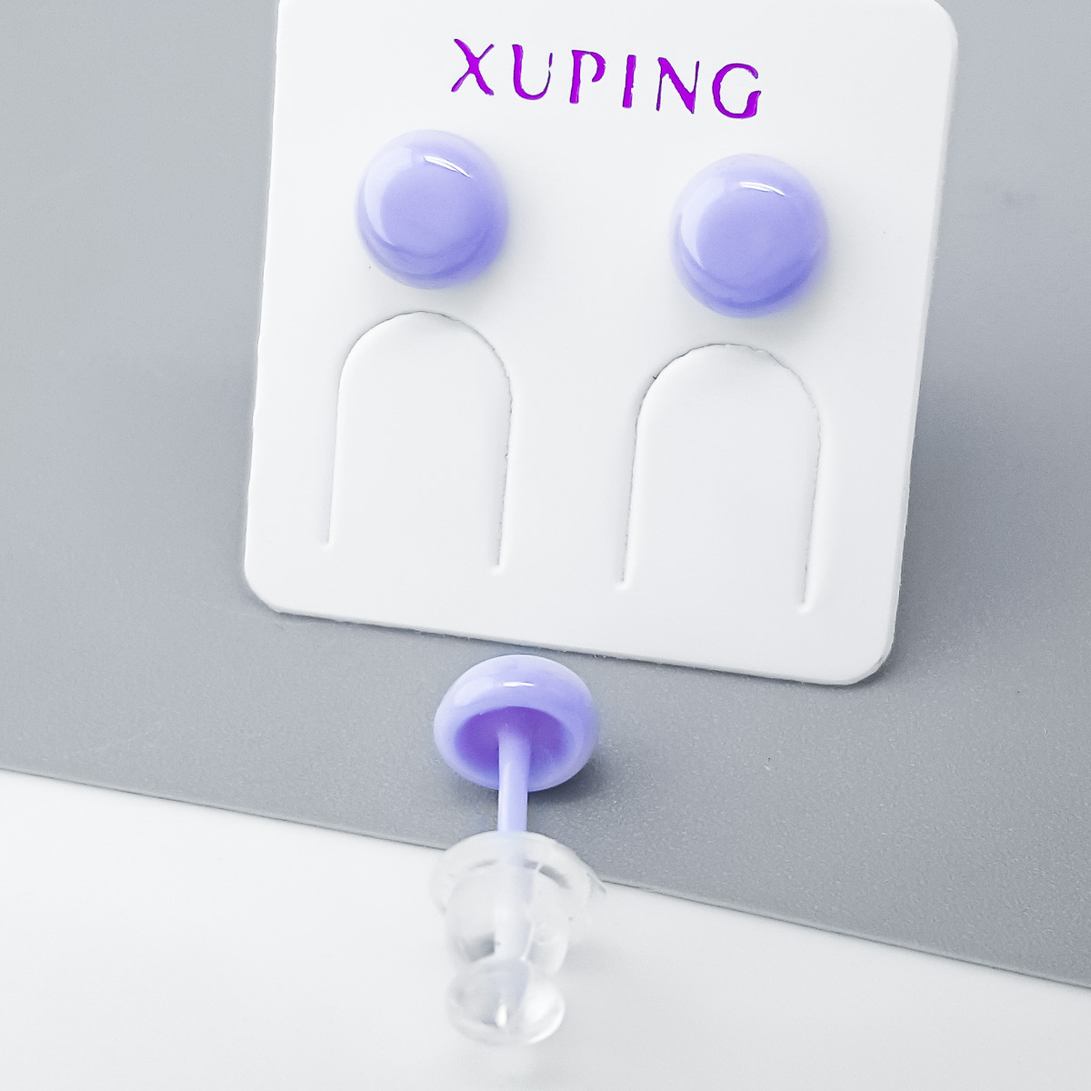 Сережки цвяшки Фіолетова кераміка 6 мм Xuping, фото 1
