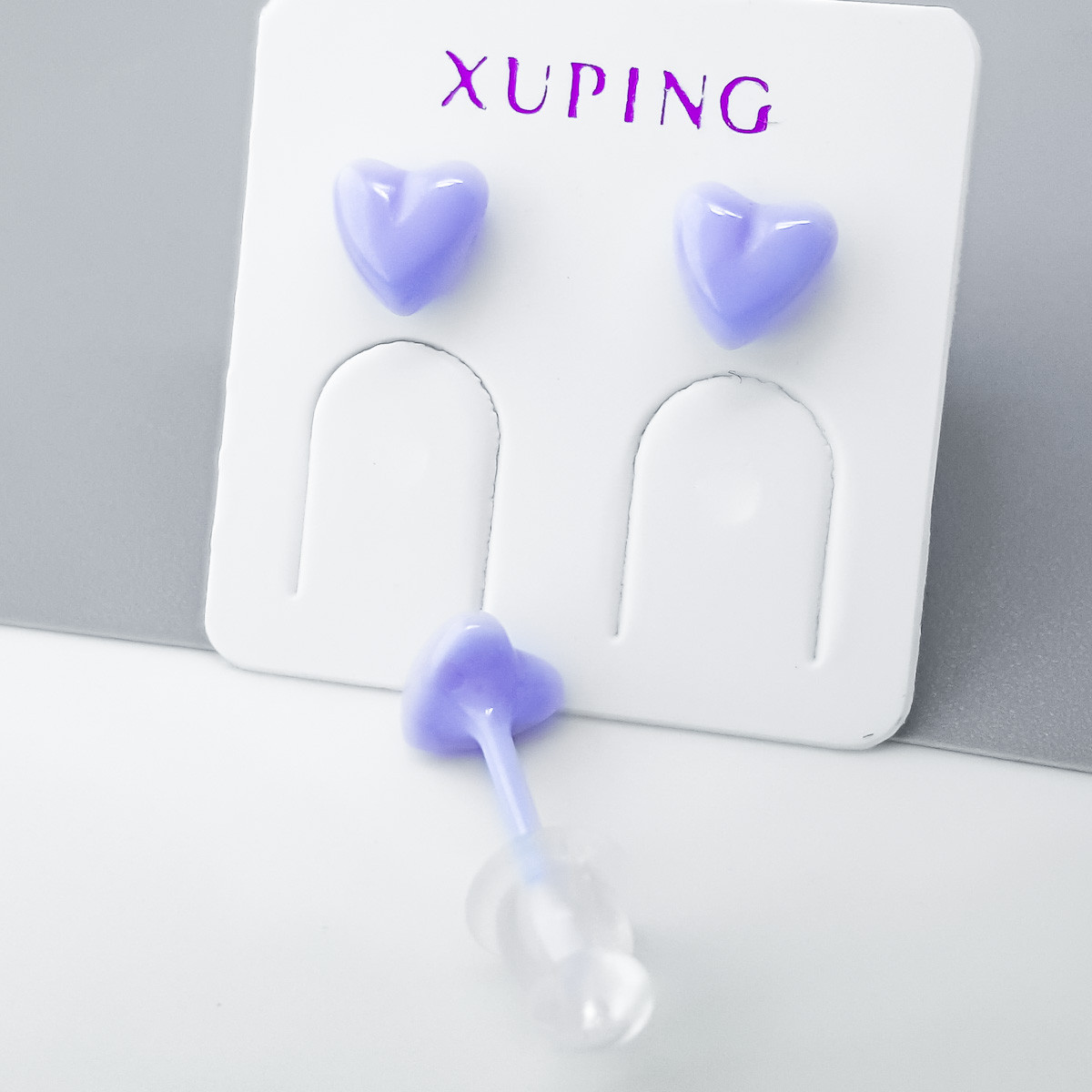 Сережки цвяшки Фіолетова кераміка 6 мм Xuping, фото 1