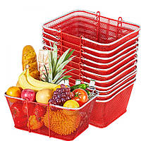Vevor 315255 Кошик для покупок, 12 предм., 22 л, Штабелюваний металевий кошик з ручками, Кошик для перенесення, Вантажопідйомність
