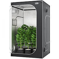 Критий намет для вирощування рослин із вікном і полицями