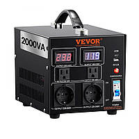 Vevor 316252 2000 ВА перетворювач напруги Трансформатор змінного струму 110 В⇋220 В трансформатор 2x US NEMA 5-15R 3-pin/2x