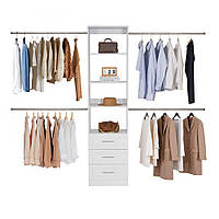 Vevor 314875 Вішалка для одягу з 3 шухлядами, регульована дерев'яна вішалка для одягу, органайзер для гардеробу з 4 висувними