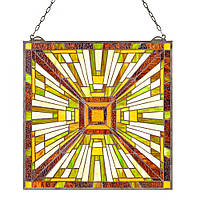 Vevor 314883 Вітражне вікно, панель для декору вікна, підвісне, 501x527 мм, прямокутне, вінтажне