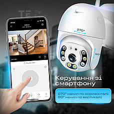 Набір 3 шт. вулична поворотна IP камера відеоспостереження Wi-Fi — 4 МП iCSee камера вайфай зовнішнього спостереження для дому, фото 5