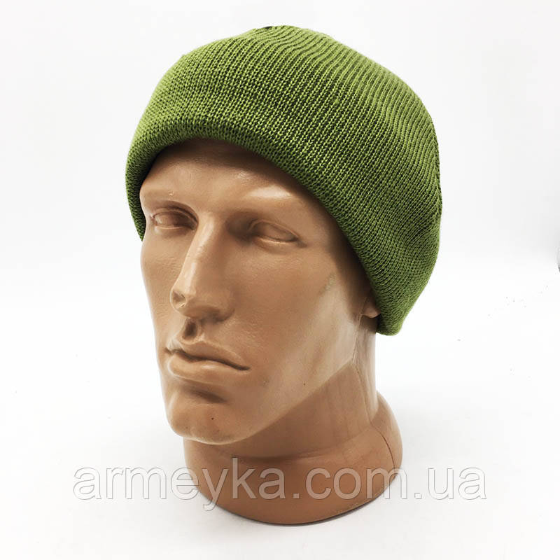 Шапка зимова олива акрил+фліс UA