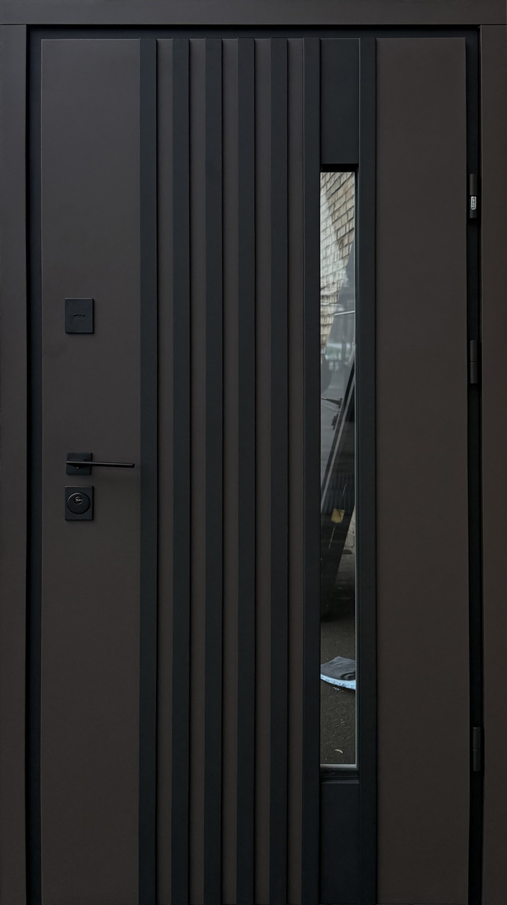 Двері вуличні, Berez Street Plus, модель RIO P LOFT RAL 8019, ТЕРМОРОЗРИВ