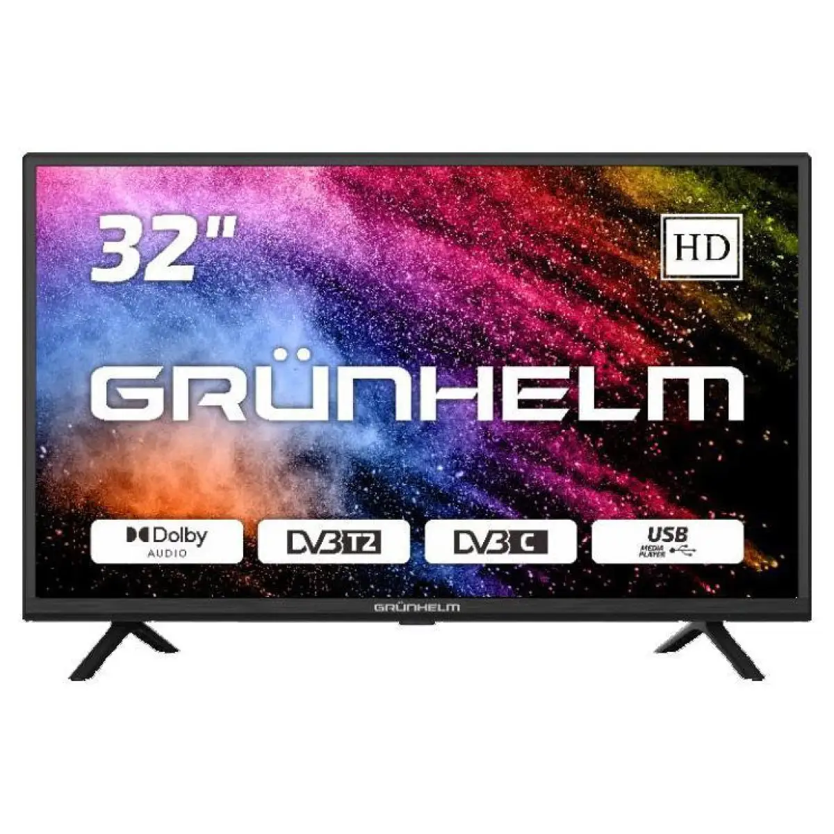 Телевізор Grunhelm 32H300-T2 32" LED, HD, DVB-T2, Dolby Audio, 2×HDMI, USB, фото 1