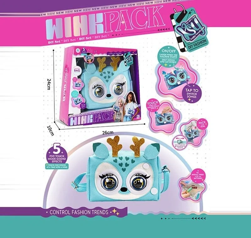 Інтерактивна сумочка кліпає, звуки, музика, реагує на дотик, фото 1