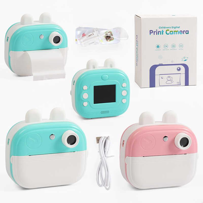 Фотоаппарат-принтер C 73495 (40) 2 цвета, type-C, разъем для TF-карты, фото, видео, плеер, 5 игр, ч-б печать, рулон термобумаги, р, фото 1