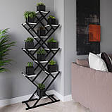 Підставка для декору під квіти loft в будинок або офіс Стильні стелажі для квітів з ДСП полицями, фото 2