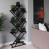 Підставка для декору під квіти loft в будинок або офіс Стильні стелажі для квітів з ДСП полицями, фото 5