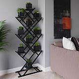 Підставка для декору під квіти loft в будинок або офіс Стильні стелажі для квітів з ДСП полицями, фото 6