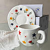 Чашка з блюдцем Набір посуду чашка і тарілка Чашка блюдце квіти Оригінальні Красиві чашки Чайні пари Набори для сніданку, фото 7