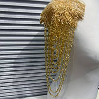 Еполет на плече Нашивка з бісером 1 шт Золотистий BK1003-G