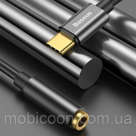 Перехідник Baseus L54 Type-C Male to 3.5mm Female Adapter Deep Grey CATL54-0G, фото 1