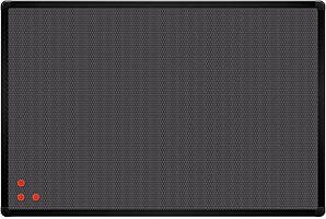 Дошка текстиль сірий + металева сітка/перфорований лист, рамка чорна 45х60 см