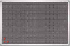 Дошка текстиль сірий + металева сітка/перфорований лист, рамка сіра 45х60 см