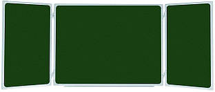 Дошка-триптих для письма крейдою/лакована поверхня, в алюмінієвій рамці C-line 90х120/240 см