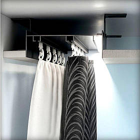 Вбудований карниз для гіпсокартону ГРАЦІЯ-2У LED ЛЮКС чорний