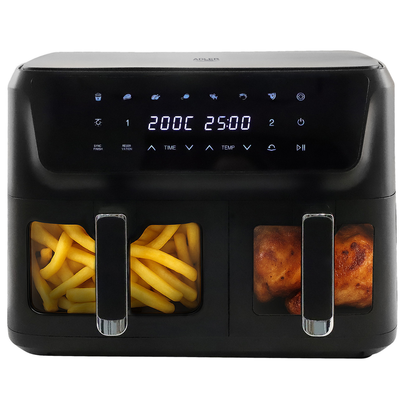Аерофритюрниця Adler AD 6324 — подвійна 11 л, 2700 Вт, 8 програм, фото 1