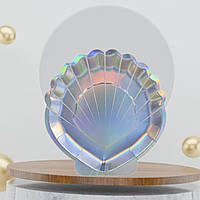 Набір тарілок фігурних  Мушля срібло 17х17см одноразові паперові 10 шт Польща