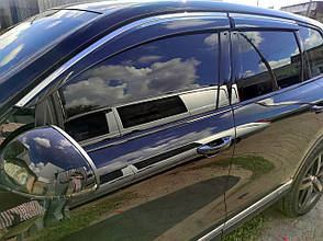 Дефлектори вікон з хром молдингом (вітровики) Audi Q5 2008-2017 (Uncle)
