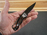 Ніж - брелок складаний з карабіном та кліпсою Wolf АК-421 16 см, фото 5