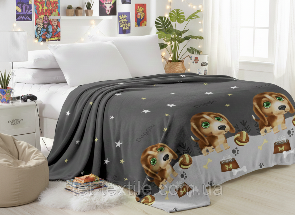 Плед з мікрофібри Велсофт Маленький песик 200х220 см