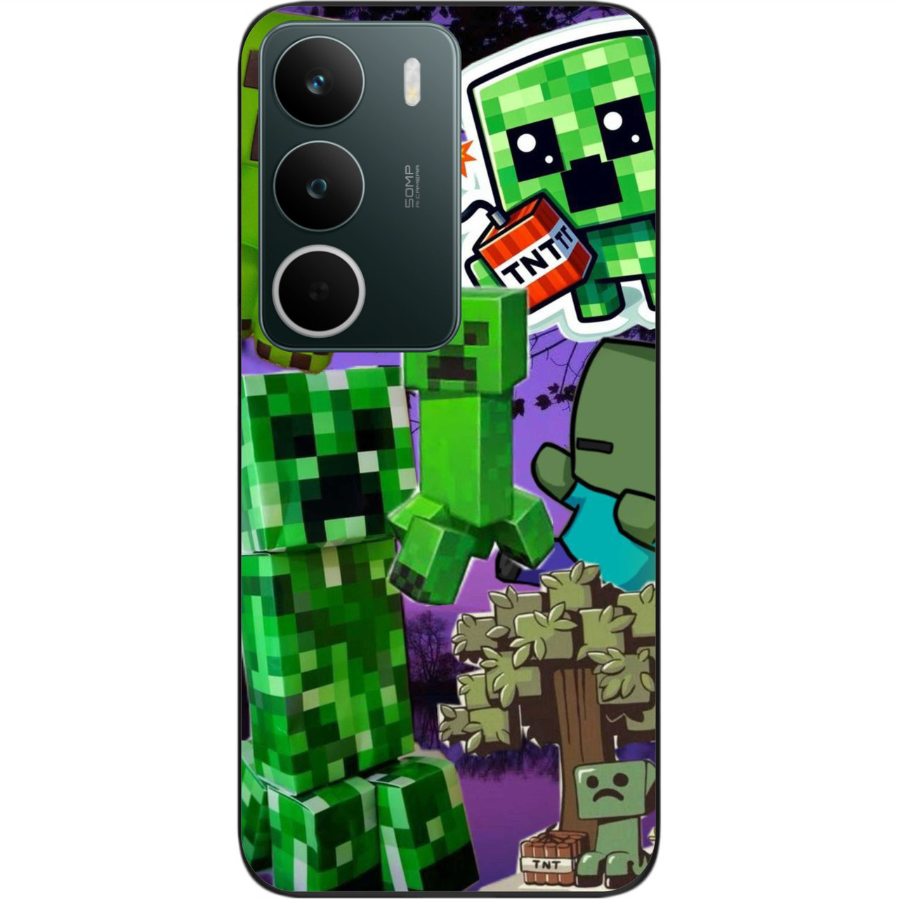 Чохол силіконовий Epik для Realme C71 4G з принтом Minecraft Зелена загроза, фото 1