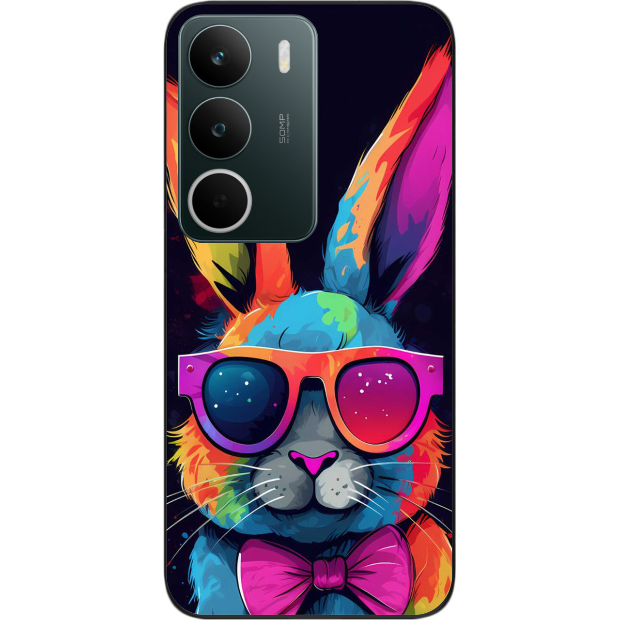 Чохол силіконовий Epik для Realme C71 4G з принтом Райдужний кролик, фото 1