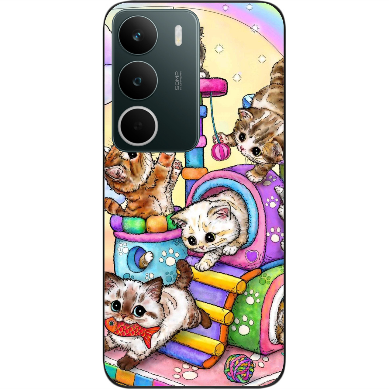 Чохол силіконовий Epik для Realme C71 4G з принтом Котяча вечірка, фото 1