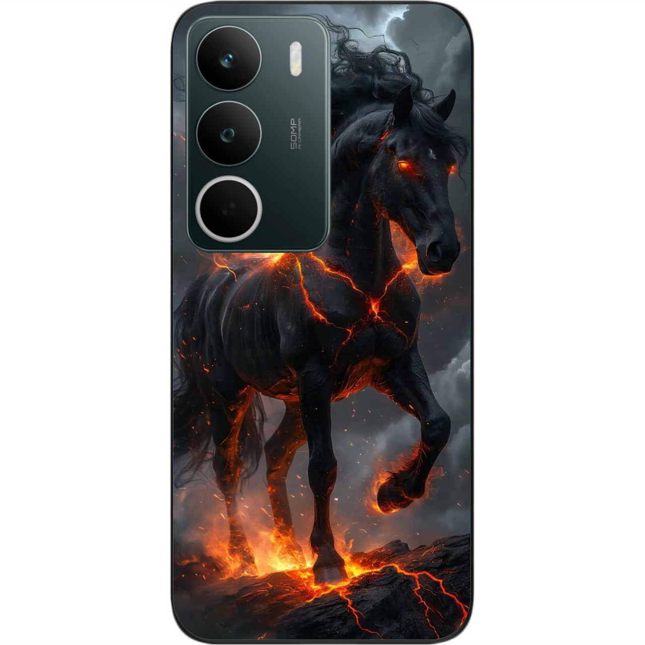 Силіконовий чохол Epik для Realme C71 4G з принтом Кінь вулкан, фото 1