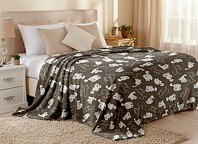 Плед із мікрофібри Велсофт Кіт Саймона кавовий 160х210 см