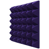 Панель Пирамида 600х600х100 мм из негорючего акустического поролона EchoFom Brilliance, фиолетовый